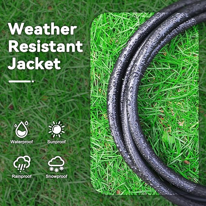 25FT 12/3 Extension Cord Heavy Duty Black 3-Outlet Indoor/Outdoor SJTW Lighted - Image 7