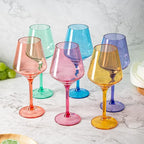 European Style Plastic Crystal, Stemmed Wine Glasses | 6 Set | Acrylic Glasses - Image 3