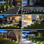 Peasur Solar Ground Lights Outdoor, 6 Pack Flat Solar Powered Disc Lights - Image 6