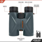 Athlon Optics 8x42 Midas UHD Gray Binoculars - Image 2