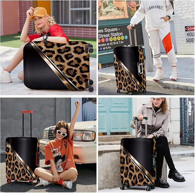 ANNA QUEEN Leopard Print Luggage Cover, Luxury Animal Pattern Suitcase Protector - Image 6