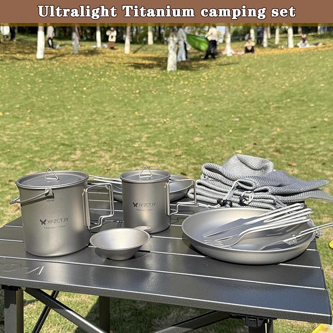 750ml/420ml Ultralight Titanium Pot Coffee Tea Mug Combo - Image 4