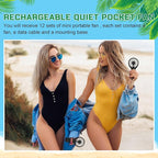 Woanger 12 Pcs Mini Handheld Fan Bulk 3 Speed USB Electric Battery Operated - Image 6