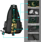 FyLybois Moth Sling Bag for Women Lightweight Crossbody Backpack Casual Daypack - Image 4