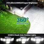 Solar Lights Outdoor, 6000LM 310 LEDs Dual Motion Sensor Solar Flood Lights 6 - Image 3