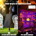 iBaycon Solar Halloween Lights, 42Ft 15 LED Bulbs Flickering Flame String Light - Image 6