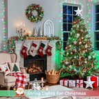 JMEXSUSS 2 Pack Red White and Green Christmas Lights Battery Operated, Each - Image 2