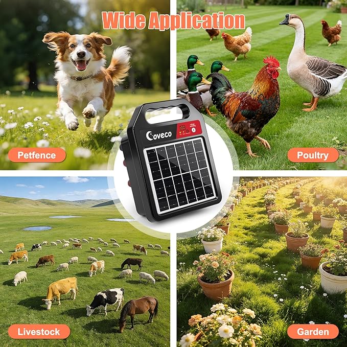 3in1 20Miles Solar Electric Fence Charger - Image 8