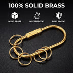 Tiezzi 6 Pack Gold Carabiner Key Ring Clip, Premium Brass Screw Locking - Image 4