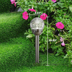 GIGALUMI Solar Outdoor, Cracked Glass Ball Solar Garden Lights, Color Changing - Image 8
