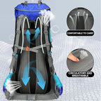 75L Hiking Backpack with Rain Cover Waterproof Camping Backpack Shoes Warehouse - Image 5