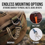 3-Pack Tactical Paracord Carabiner Keychain – Adjustable Rope Lanyard - Image 2