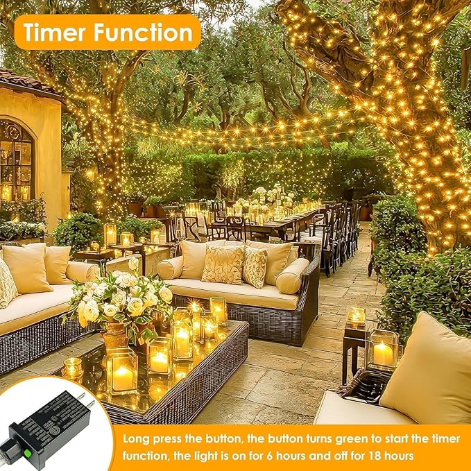 66Ft 200LED Fairy Lights Plug in - Image 4