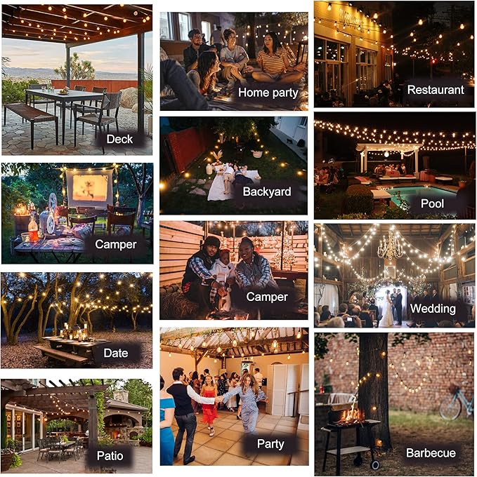 DAMAING LED Outdoor String Lights 100FT Patio Lights - Image 8