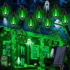 iBaycon Solar Halloween Lights, 42Ft 15 LED Bulbs Flickering Flame String Light by iBaycon
