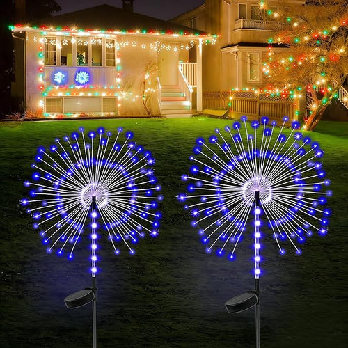 2 Pack 250LED Solar Garden Lights Outdoor, Dual Lighting Modes Firework Lights by Lanthium