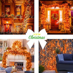 JMEXSUSS 33ft 100 LED Orange Christmas Lights, Battery Operated Christmas Lights - Image 4