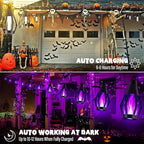 iBaycon Solar Halloween Lights, 27Ft 10 LED Bulbs Flickering Flame String Light - Image 4