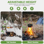 HaSteeL Campfire Tripod for Cooking, Stainless Steel Camping Tripod Grill for - Image 4