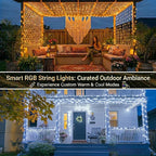 JMEXSUSS 200 LED RGB String Light 66ft Outdoor Indoor, Color Change Christmas - Image 3