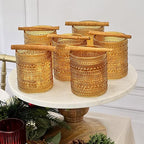 Kate Aspen Beaded Amber Drinking Glasses Set of 6-10 oz Vintage Glassware Set - Image 8
