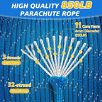 Reflective Paracord Rope 850Ib, 50/100/200/500/1000ft 4MM 11 Strand para Cords - Image 2