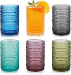 HomeVogue 15oz Colored Hobnail Drinking Glasses by HomeVogue