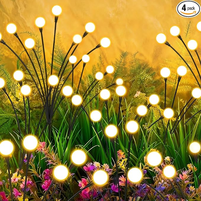Solar Lights Outdoor-4Pack 32LEDs Solar Garden Firefly Lights Outside, Solar by Unknown