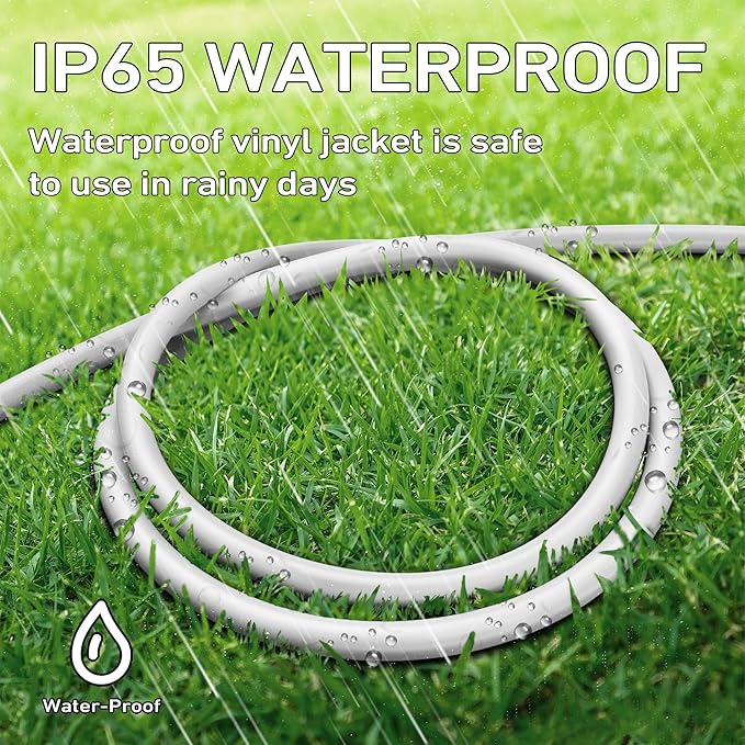 LUCKY TL 2 Pack Indoor Outdoor Extension Cord, 16/3 Gauge White Short Extension - Image 7