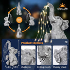 GIGALUMI Solar Garden Decor Watering Elephant Statues Outdoor, Birthday Gifts - Image 3