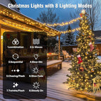 ASENEK Extra Long Christmas Tree Lights 197FT 600 LED Connectable 8 Modes - Image 5