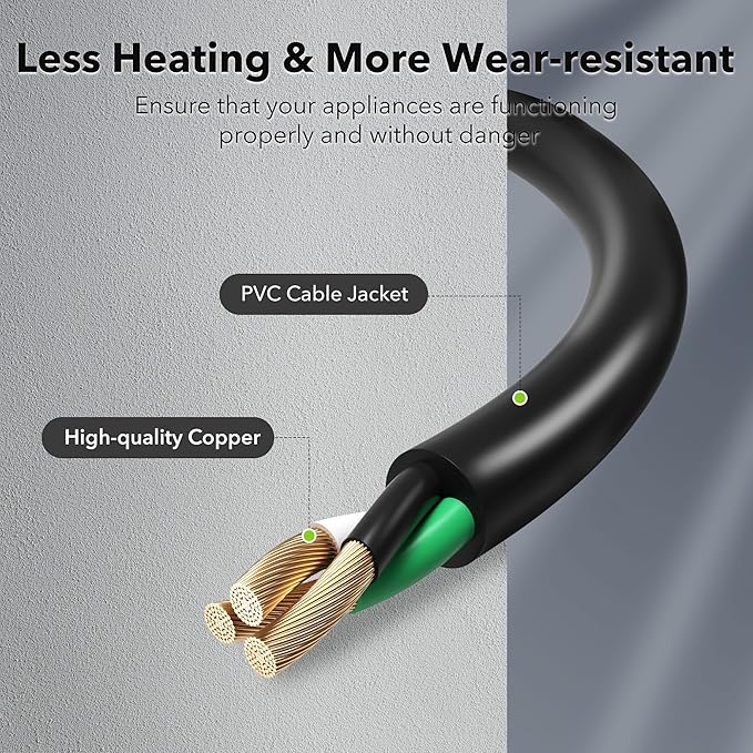 BN-LINK 3 Ft Outdoor Extension Cord 16/3 SJTW General Purpose Power Cord - Image 4