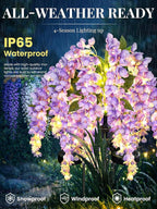 GIGALUMI Solar Lights Outdoor for Garden Decor, 3 Pack Solar Flower Lights - Image 3