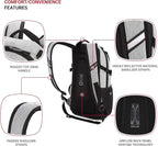 SwissGear 3598 Backpack, Narrow Daypack, Light Grey/Heather - Image 2