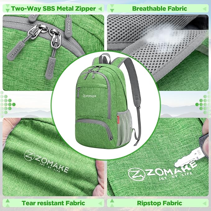 ZOMAKE Ultra Lightweight Packable Backpack 25L, Small Foldable Backpacks Hiking - Image 4