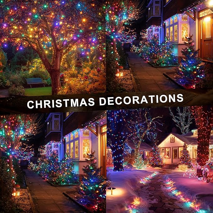 Dazzle Bright Christmas String Lights, 600 LED 196 FT Waterproof Green Wire - Image 4