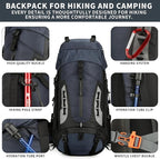 75L Hiking Backpack with Rain Cover Waterproof Camping Backpack Shoes Warehouse - Image 6