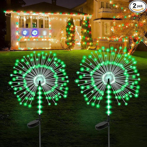 2 Pack 250LED Solar Garden Lights Outdoor, Dual Lighting Modes Firework Lights by Lanthium