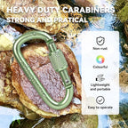 Carabiner Clip, Key Hooks for Keychain Aluminum D Ring Shape Carabiner - Image 8