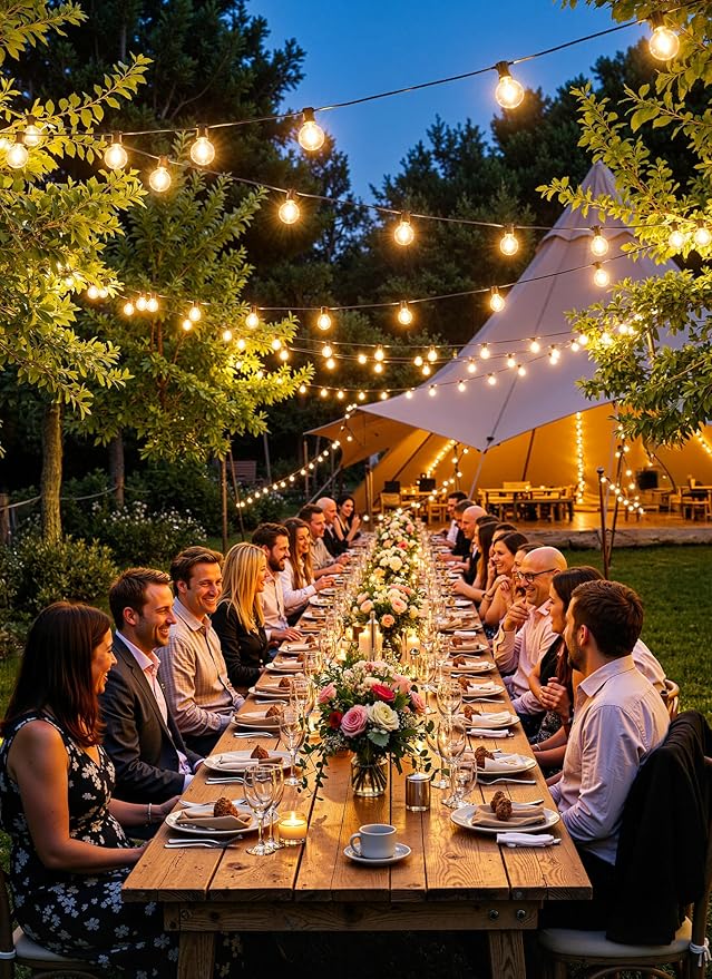 Brightown Outdoor String Lights, 55FT 25 G40 Bulbs Shatterproof Patio Lights - Image 5
