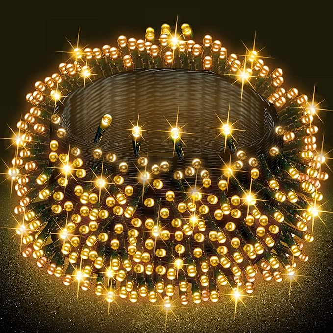 Dazzle Bright Warm White Christmas String Lights, 164ft 2000 LED Waterproof by DazzleBright