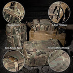 PETAC GEAR 3 PCS Tactical Modular Packing Cubes, Large Capacity Mesh Storage Bag - Image 6