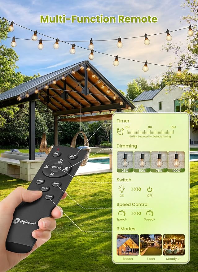 Brightown 208FT Solar String Lights Outdoor Waterproof - Image 2