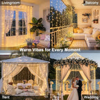 JMEXSUSS 600 LED Curtain Lights Outdoor, 9.5ft x 19.6ft Window Hanging Lights - Image 4
