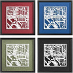O3 Design Studio Washington D.C. Cut Map Framed, 9x9 inches, Paper Cutting Art - Image 3