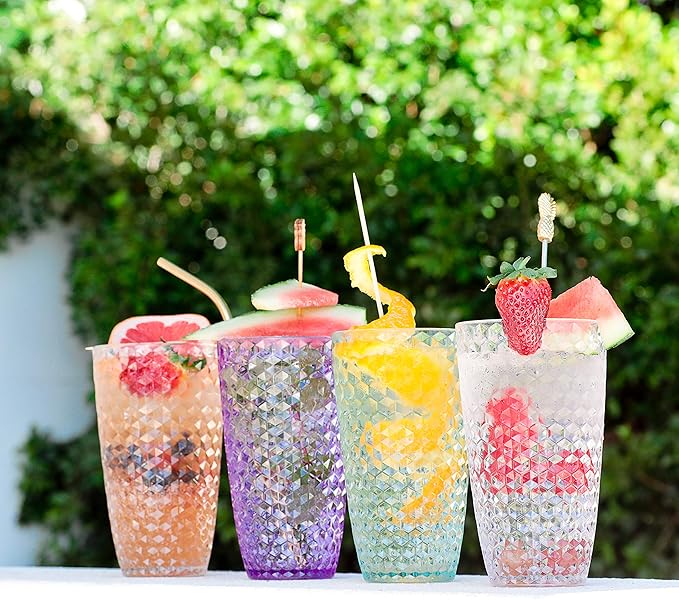 BELLAFORTE Shatterproof Tritan Plastic Tall Tumbler, 19oz Drinking Glasses Set - Image 8