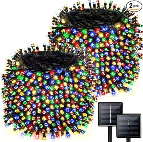 2 Pack 480 LED Solar Chrismas Lights Outdoor, 170 FT Super Long Solar String by Albelt