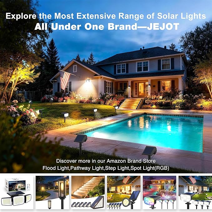 White Solar Security Light Outdoor Super Bright LED, Motion Sensor Solar Flood - Image 9