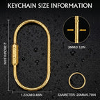 Tiezzi 6 Pack Gold Carabiner Key Ring Clip, Premium Brass Screw Locking - Image 6