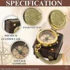 Handmade Brass Antique Compass - Image 4